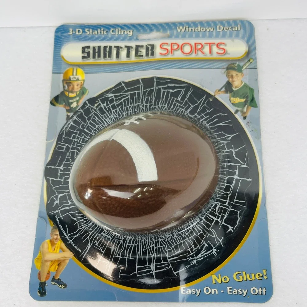 Shatter Sports 3D Football Static Cling Window Decal Car Truck Prank Sticker NEW